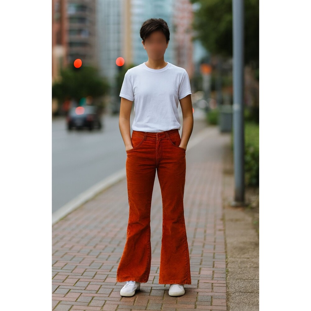 We The Free - Rusty Orange Corduroy  Flare Pants - 27 - Comfy - Great Condition